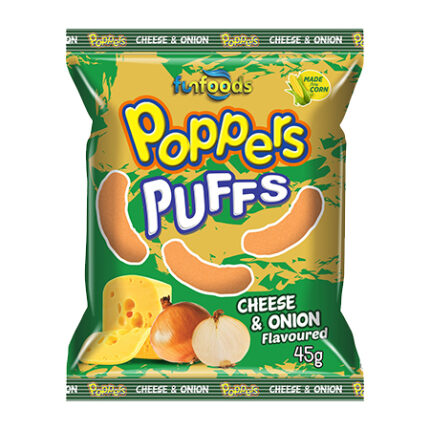 Poppers Puffs Cheese & Onion 45g Packet 3D_