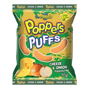 Poppers Puffs Cheese & Onion 45g Packet